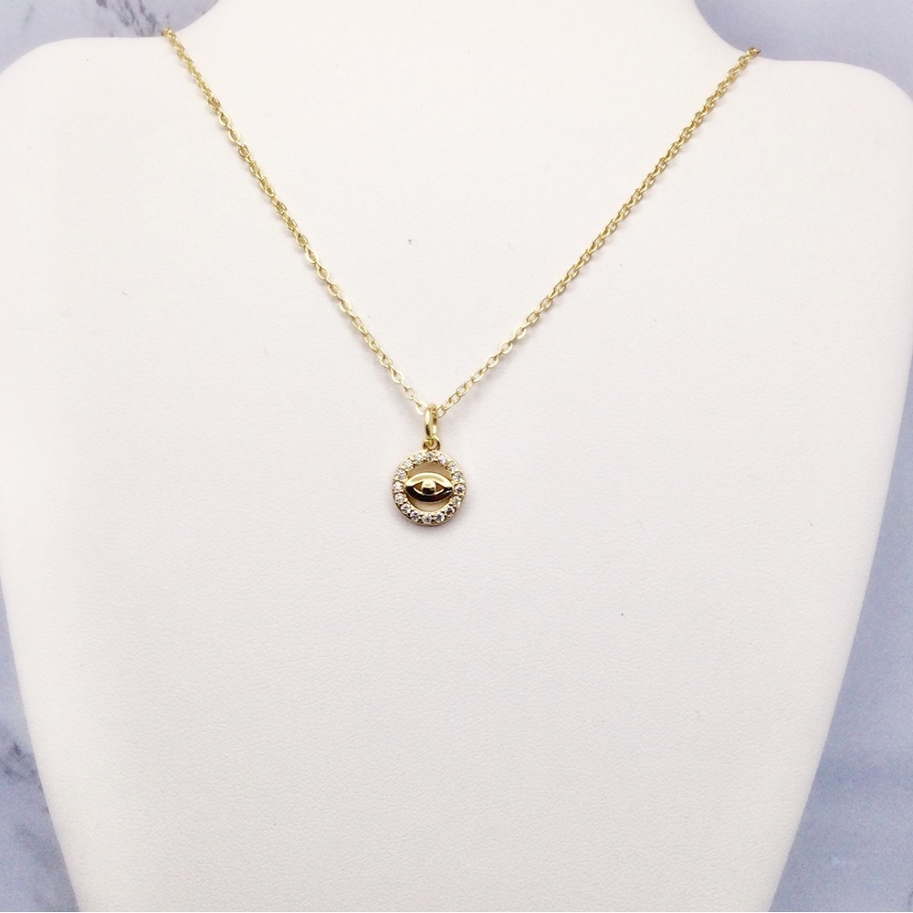 18k plated evil eye necklace